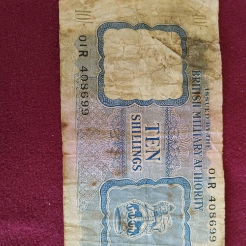 British Military Authority banknote used 10/-