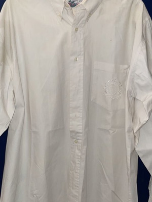 Мъжка памучна бяла риза употребявана, размер Medium