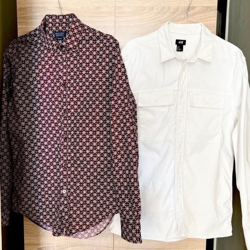 Zara shirts like new, white S/M and burgundy M, set of 2 pieces