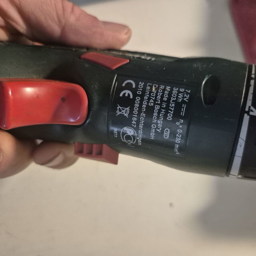 Bosch PSR 7,2 LI Rechargeable Cordless Drill used with Charging Base and Case
