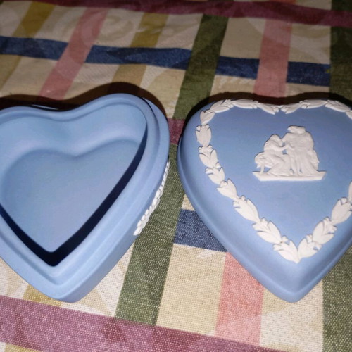 Jasperware Heart Jewelry Box new by Wedgwood