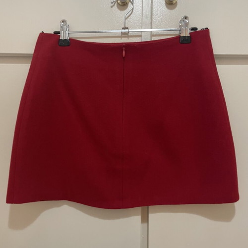 Winter red mini skirt size S used