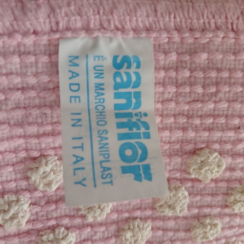 Pink bathroom rug, 100% cotton, German origin