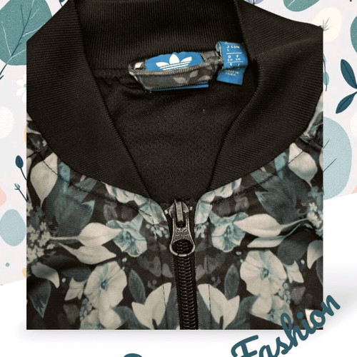 Adidas Originals x The FARM Company Floral Track Jacket used, multicolor turquoise