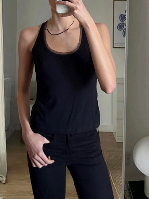 Vintage Y2K black top with transparent back like new
