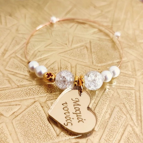 Handmade martyrika bracelets with metal wire and plexiglas hearts new