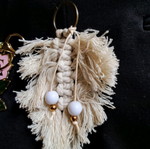 Macrame keychain white new