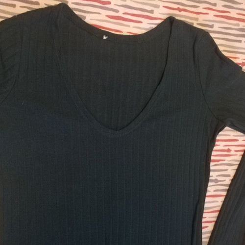 Rib mini dress dark green new