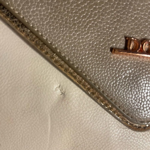 Doca envelope bag used, beige with minor repair needed