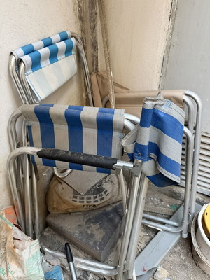 Πτυσσόμενες καρέκλες παραλίας, σετ 4, αλουμινίου και μία πλαστική
