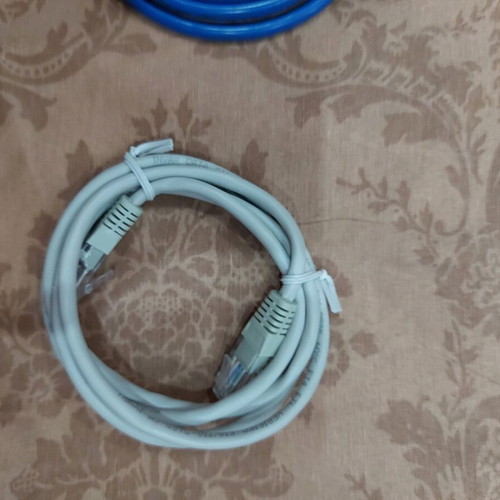 Network cables new, set of 2, UTP LAN, white and blue