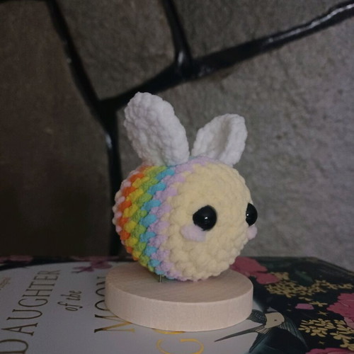 Crocheted colorful bee made to order