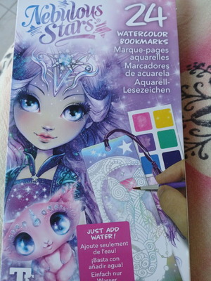 Nebulous Stars Watercolor Bookmarks used, missing first page and brush