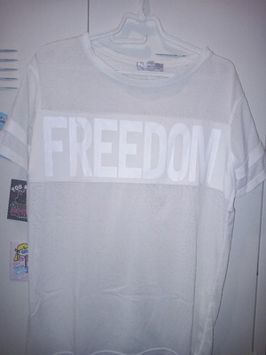 Bershka mesh t-shirt white medium used