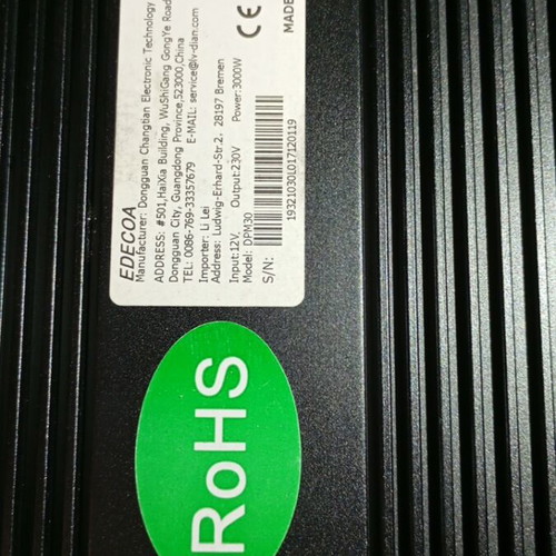 Inverter 12V to 230V 3500W German technology, like new