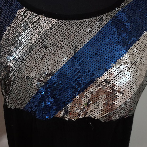 Night Out Tank Top plus size, black with silver sequins
