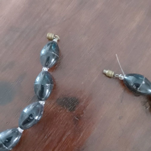 Black plastic bead necklace used from the 1970s or 1980s