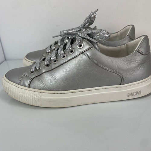MCM grey leather sneakers size 37 used
