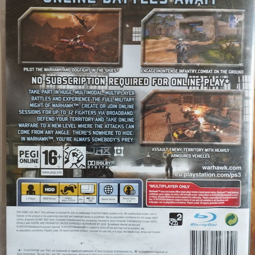 Warhawk PS3 game used, complete