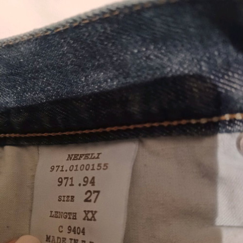 Staff and Co. Jean like new, low waist, straight leg, fringed, size 27, blue