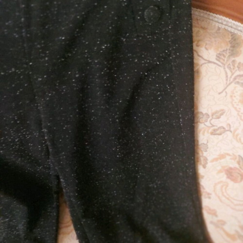 H&M elastic pants black with silver thread like new, size 13-14