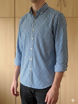 ZARK Slim Fit Men's Shirt used, size M, white and blue