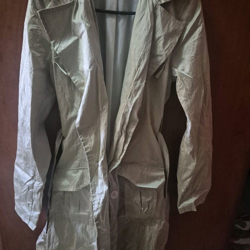 Esti trench coat used, long gold jacket with pockets