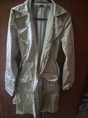 Esti trench coat used, long gold jacket with pockets