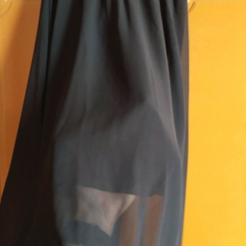 Long strapless dress with transparency and lining like new, black and green