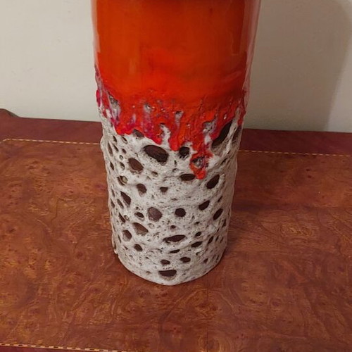 Vase Angeliki Tseva Fat Lava style mid-century studio pottery like new