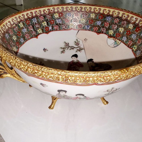 Satsuma Porcelain Set 4 pieces Famille Rose