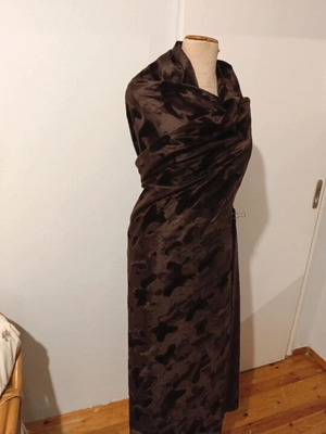 Velvet fabric like new, brown, 3 meters for elegant coat