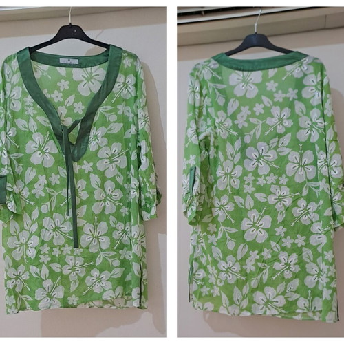 Jupe floral women's shirt like new, green, size L