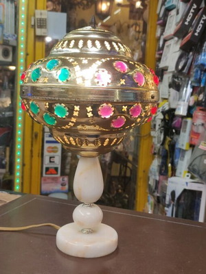 Vintage table lamp used, marble base