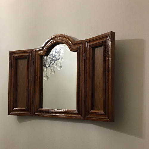 Decorative wall window used with mirrors, wooden panels