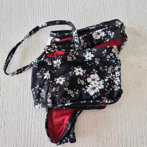 Bikini set SugarFree black floral size 16, like new