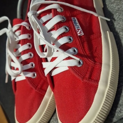 Superga 2750 Red Canvas Sneakers Size 43, Almost New