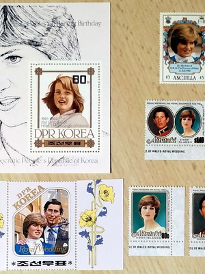 Prince Charles and Princess Diana sheets and stamps like new, set