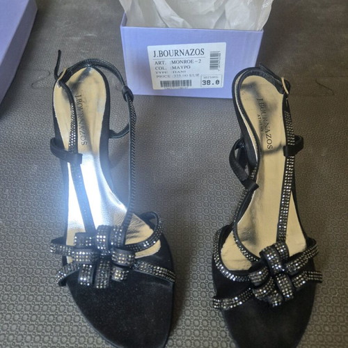JBournazos women's black sandals like new, size 38