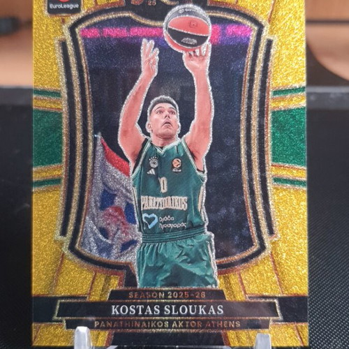 Panini Select EuroLeague 2025-26 Kostas Sloukas Premier Lvl Gold Glitter card like new
