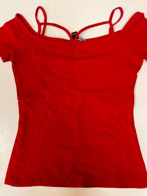 tally weijl womans red top short sleeved size xs