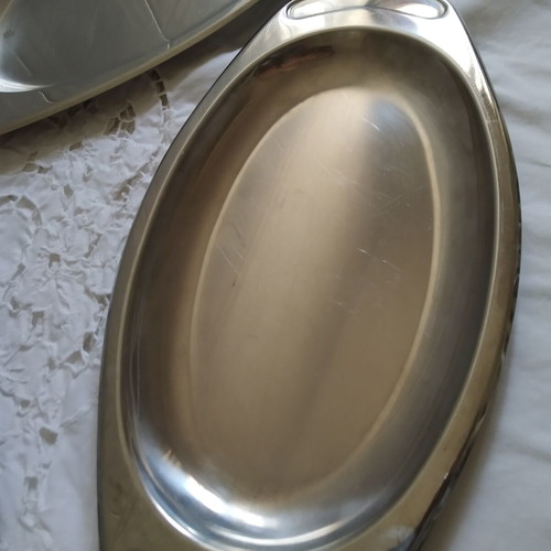 AMC stainless steel serving platters set of 3 oval