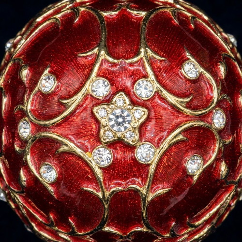 Decorative Egg gold, bronze & crystals, Queen Elizabeth II replica, new