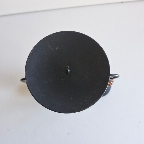 Metal candlestick like new, black with holder for 3 candles