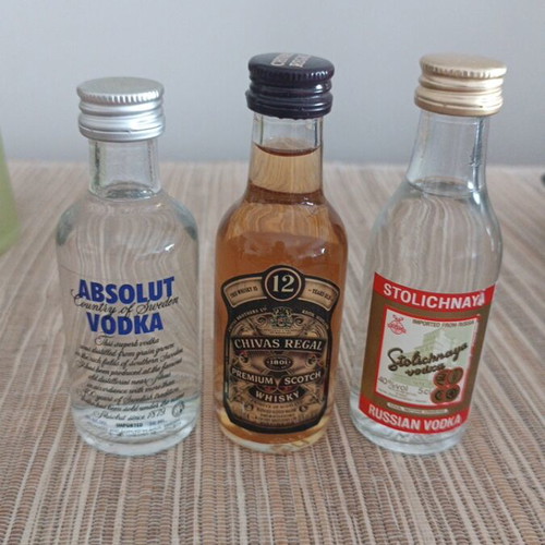 Miniature bottles used, pack of 21