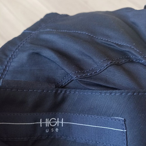 High Dark Blue Linen Pants for Women, Size S, Like New