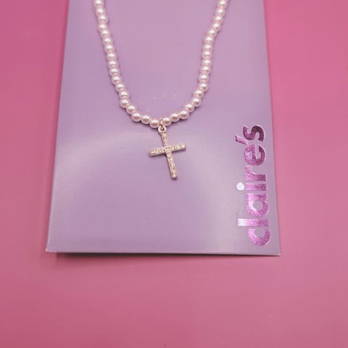 Claire's cross pendant new, silver
