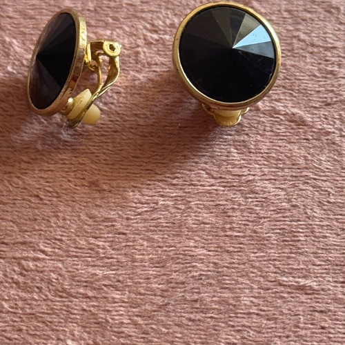 Earrings with clip like new, black and gold