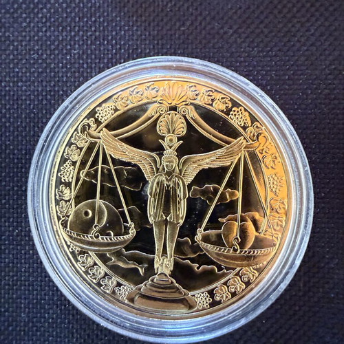Collectible Gold-Plated Zodiac Coins Set of 12 Astrological Signs New