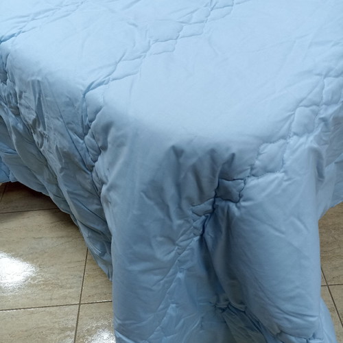 Double quilt new, reversible blue and pink, cotton fabric